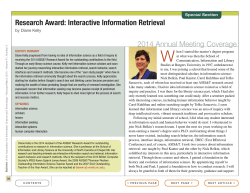 Research Award: Interactive Information Retrieval