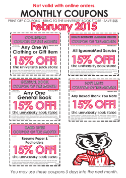 Monthly Coupons - The University Book Store