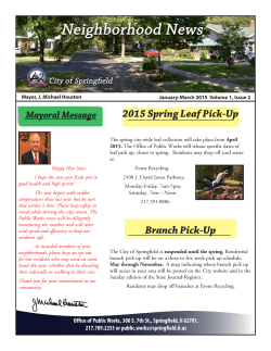 City of Springfield Neighborhood News Jan-Mar2015