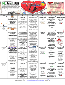 February 2015 Community Food Calendar