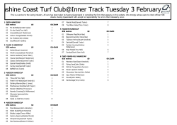 Sunshine Coast Turf Club@Inner Track Tuesday 3 February, 2015