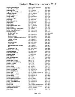 Haviland Directory - January 2015