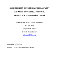 details on Dickinson Iron District Health Depts Vehicle Bid/Proposal