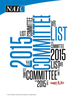 Committee List - National Association of Insurance Commissioners