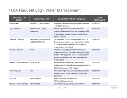 FOIA Request Log - Water Management