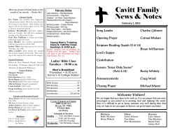 Welcome Visitors! - Cavitt Church of Christ
