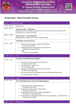 Programme - Main Scientific Session