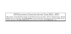 API Rajasthan Chapter for the Year 2014