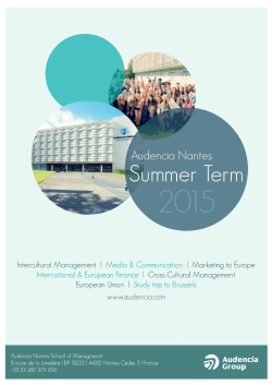 Audencia Promotional brochure