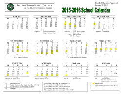 2015-16 Single Page Calendar - William Floyd School District