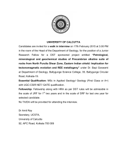 Junior Research Fellow - University of Calcutta