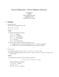 Discrete Mathematics - Practice Midterm (Solutions)