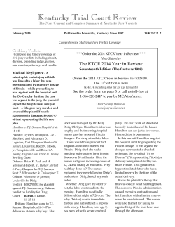 KTCR February 2015 Preview - Jury Verdict Publications