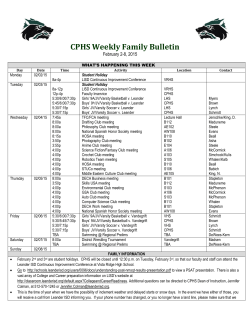 CPHS Weekly Family Bulletin - Leander Independent School District