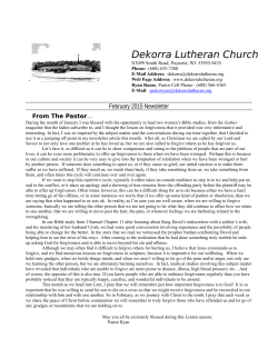 News letter - Dekorra Lutheran Church