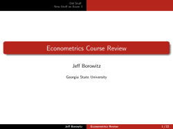 Econometrics Course Review