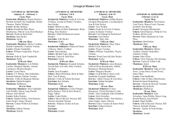 Liturgical Ministers List
