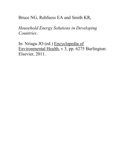 Household Energy Solutions in Developing Countries