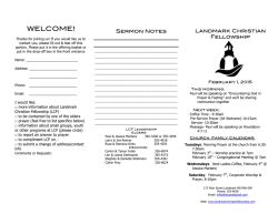 Download Weekly Bulletin - Landmark Christian Fellowship