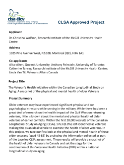 CLSA Approved Project - Canadian Longitudinal Study on Aging