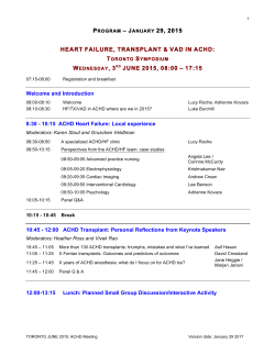 PROGRAM – JANUARY 29, 2015 HEART FAILURE, TRANSPLANT