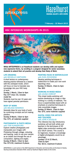HSC INTENSIVE WORKSHOPS IN 2015