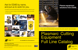 Plasmarc™ Cutting Equipment Full Line Catalog