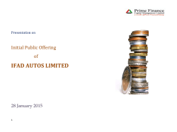 Presentation on IPO of IFAD Autos Ltd.