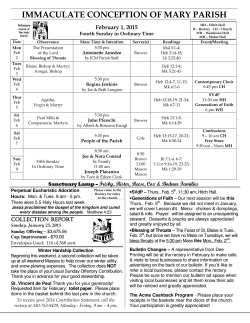 Bulletin-2015-02-01 - Immaculate Conception of Mary Church