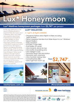 Lux* Honeymoon LUX* MALDIVES