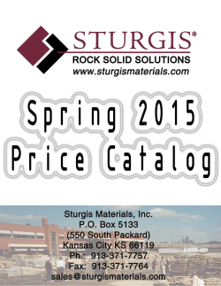 Sturgis Materials Price Guide