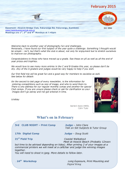 February 20125 Newsletter