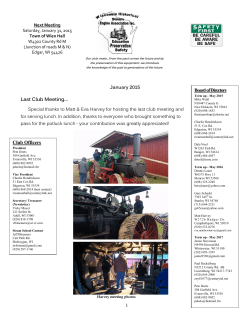 January Newsletter - Wisconsin Historic Steam Engine Association