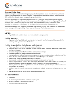 Job Description - Capstone Mining Corp.