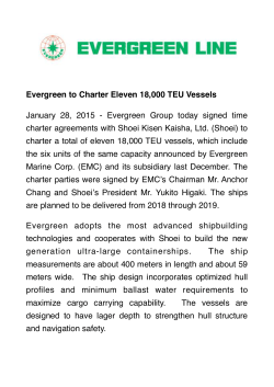 Evergreen to charter eleven 18000teu vessels