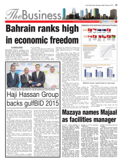 Bahrain ranks high in economic freedom