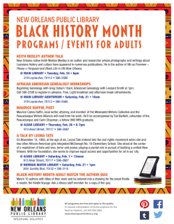 BLACK HISTORY MONTH - New Orleans Public Library