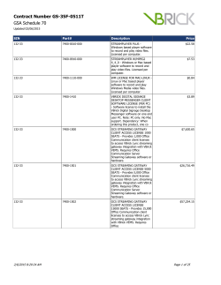 vBrick Systems Pricelist for GS-35F-0511T (PDF)