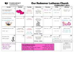 Calendar - Our Redeemer Lutheran Church