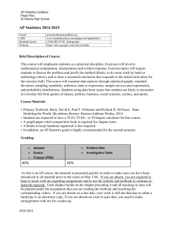 AP Statistics Syllabus 2014-15