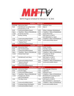 Program Schedule - MHTV, Marblehead, MA