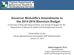 Presentation - House Appropriations Committee