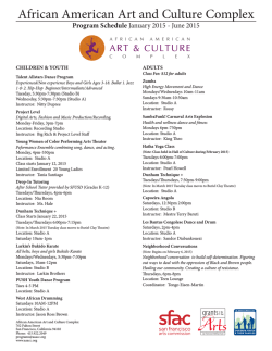 Program Schedule - African American Art and Culture Complex