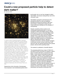 Could a new proposed particle help to detect dark matter?