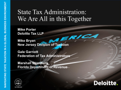 State Tax Administration: We Are All in this Together