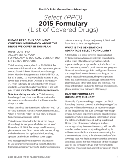 2015 Select Comprehensive Formulary