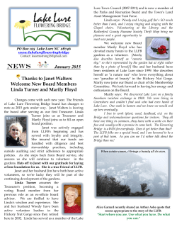to read the January Lake Lure Flowering Bridge Newsletter