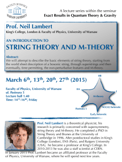 a course on string theory and M-theory