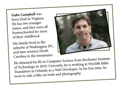 Gabe Campbell was born Deaf in Virginia. He has two younger