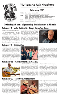 The Victoria Folk Newsletter - The Victoria Folk Music Society